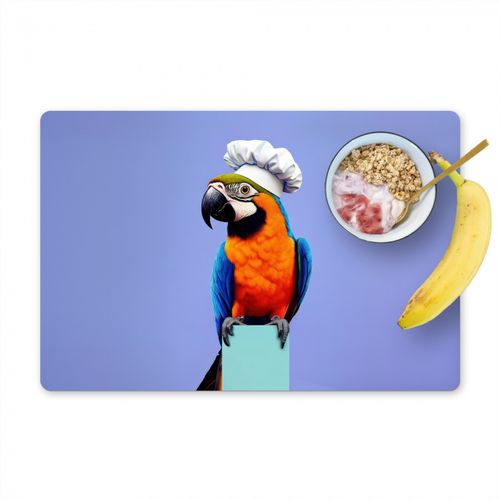 Placemat vinyl - Papegaai - Koksmuts - Vogel - Leuk