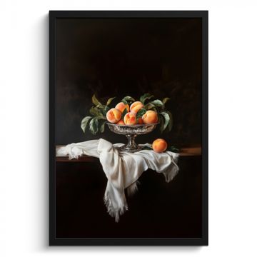 Poster met lijst - Stilleven - Perziken - Vintage