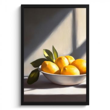 Poster met lijst - Citroenen - Stilleven - Geel