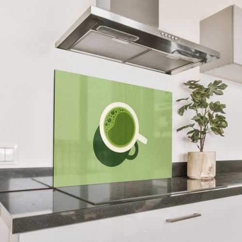Spatscherm Aluminium - Minimalistisch - Kopjes - Matcha -Groen