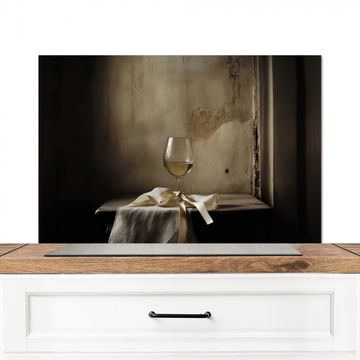 Spatscherm Aluminium - Strik - Beige - Witte - Wijn