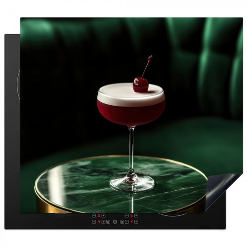 Inductie beschermer - Kers - Cocktail - Rood - Marmer