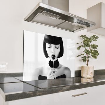 Spatscherm Aluminium - Vrouw - Lolly - Zwart - Wit