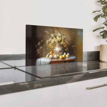 Spatscherm Aluminium - Paaseieren - Stilleven - Vaas