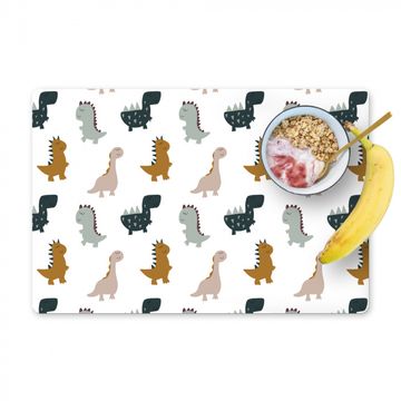 Placemat vinyl - Dino - Kinderen - Dinosaurus - Pastel - Patroon