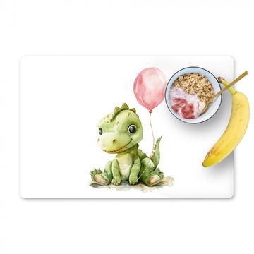 Placemat vinyl - Draak - Baby dier - Roze ballon