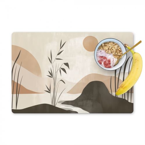 Placemat vinyl - Japandi - Landschap - Beige