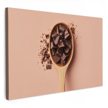 Canvas schilderij - Chocola - Hout - Lepel