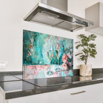 Spatscherm Aluminium - Impressionistisch Proostmoment