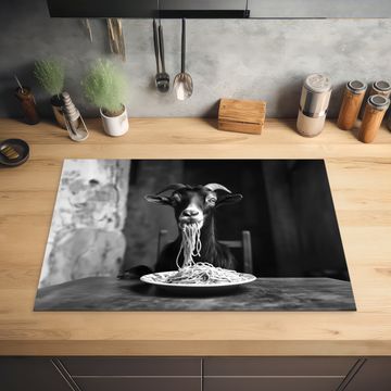 Inductie beschermer - Geit - Bord - Spaghetti - Zwart Wit