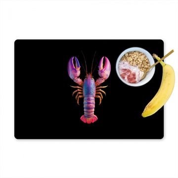 Placemat vinyl - Kreeft - Paars - Roze - Zwart - Stippen - Lila