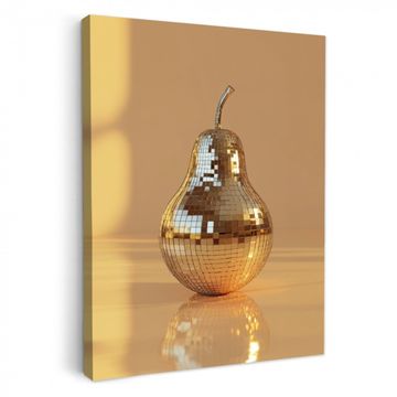 Canvas schilderij - Goud - Disco - Glitter - Peer
