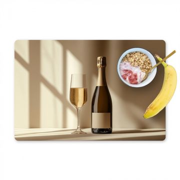 Placemat vinyl - Champagne - Beige - Schaduw - Bubbels