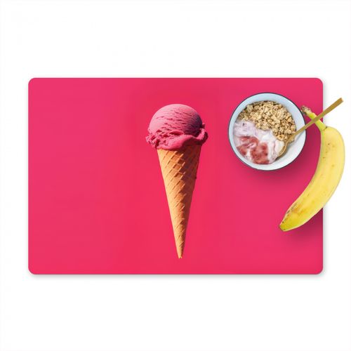 Placemat vinyl - Schepijs - Roze - Hoorntje