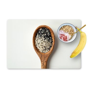 Placemat vinyl - Lepel - Sesam - Wit