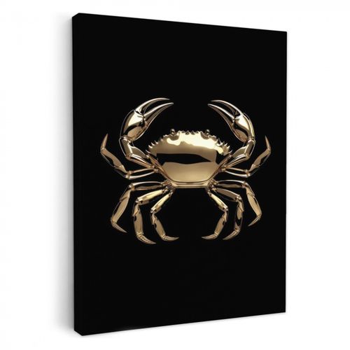 Canvas schilderij - Goud - Krab - Dieren - Zwart
