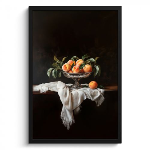Poster met lijst - Stilleven - Perziken - Vintage