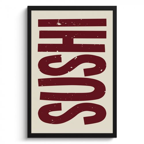 Poster met lijst - Sushi - Rood - Japandi - Decoratie