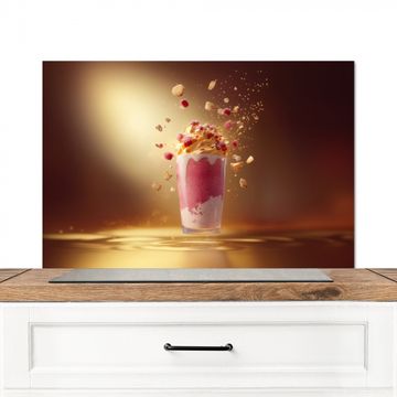 Spatscherm Aluminium - Framboos - Smoothie - Drinken - Roze
