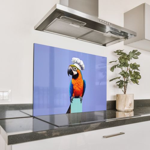 Spatscherm Aluminium - Papegaai - Koksmuts - Vogel - Leuk