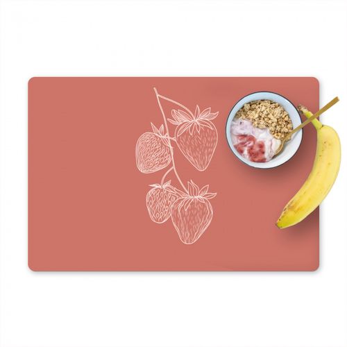 Placemat vinyl - Minimalistisch - Illustratie - Aardbei - Tak