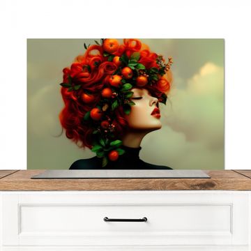 Spatscherm Aluminium - Vrouw - Appels - Rood - Bladeren
