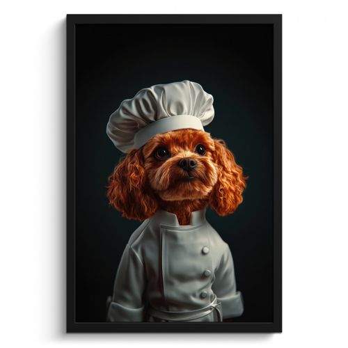 Poster met lijst - Bruin - Kok - Hondje