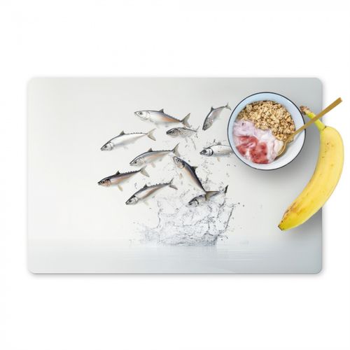 Placemat vinyl - Vissen - Water - Wit