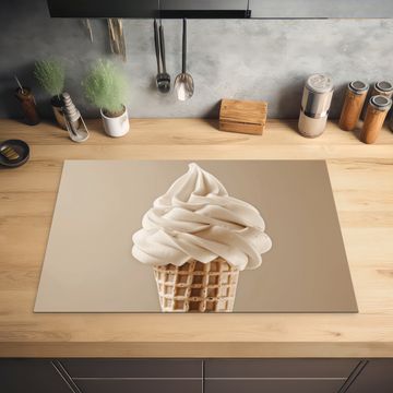 Inductie beschermer - IJs - Softijs - Romig - Hoorntje - Beige