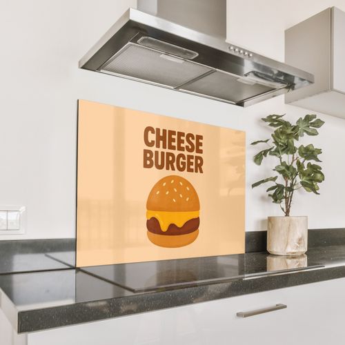 Spatscherm Aluminium - Cheeseburger - Minimalistisch - Geel