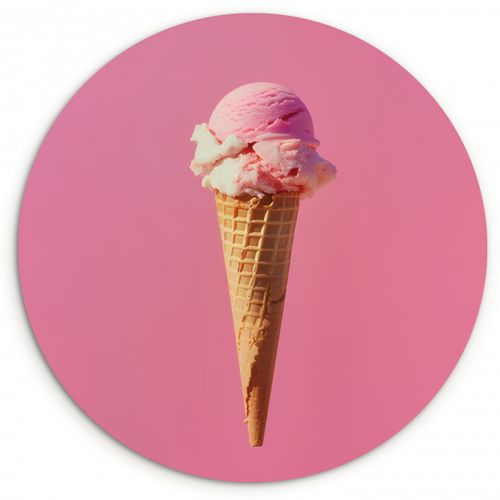 Muurcirkel - Hoorntje - Schepijs - Roze