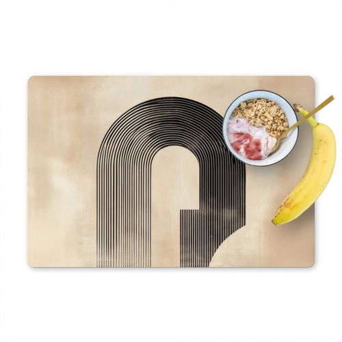 Placemat vinyl - Boog -  Strepen - Minimalistisch - Zwart