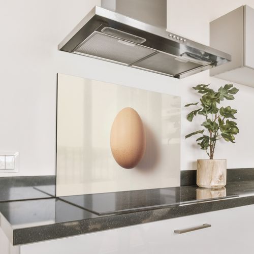 Spatscherm Aluminium - Ei - Beige - Ovaal - Egaal
