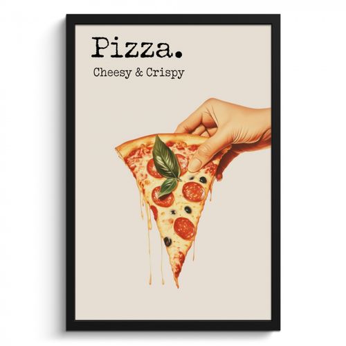 Poster met lijst - Pizza - Kaas - Pepperoni