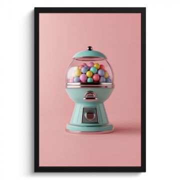 Poster met lijst - Kauwgom - Retro - Snoep - Roze