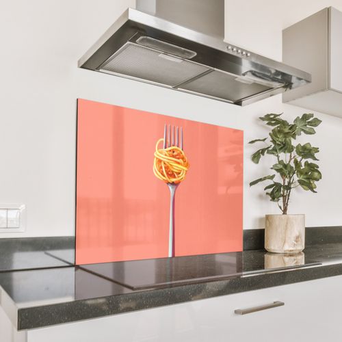 Spatscherm Aluminium - Vork - Spaghetti - Artistiek - Roze