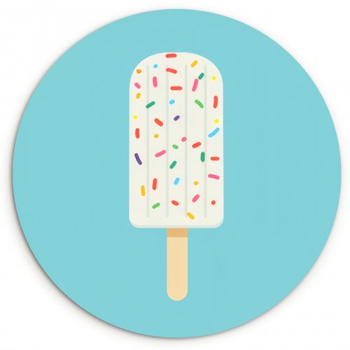 Muurcirkel - Ijsje - Stokje - Sprinkles - Lichtblauw