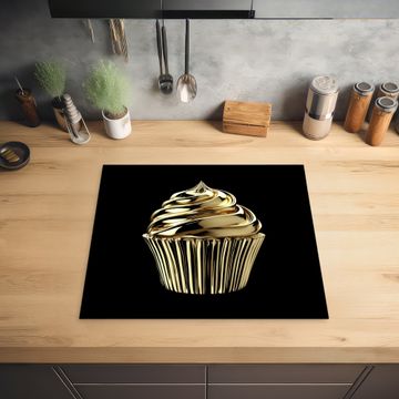 Inductie beschermer - Cupcake - Eten - Goud - Zwart