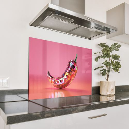 Spatscherm Aluminium - Peper - Disco - Rood - Glitter