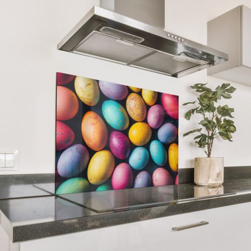 Spatscherm Aluminium - Kleurrijk - Paaseitjes - Spetters