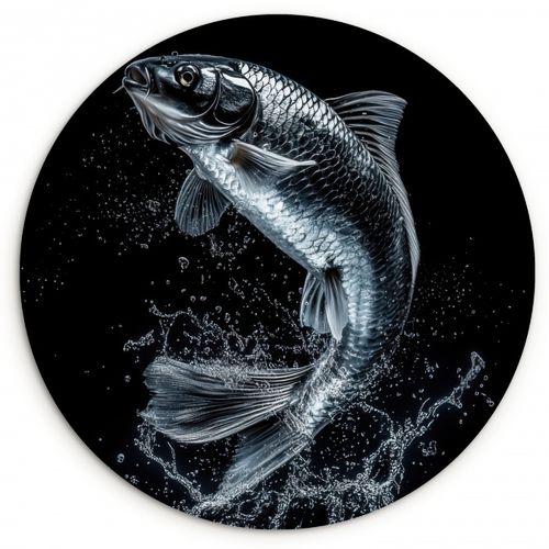 Muurcirkel - Vis - Koi - Zwart - Water