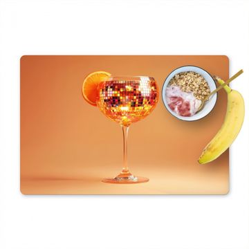 Placemat vinyl - Drank - Oranje - Glitter - Disco