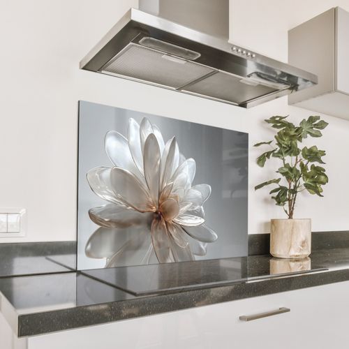 Spatscherm Aluminium - Bloem - Wit - Neutraal