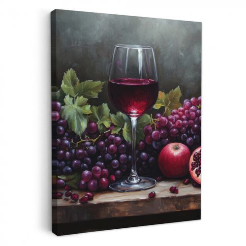 Canvas schilderij - Wijn - Fruit - Stilleven
