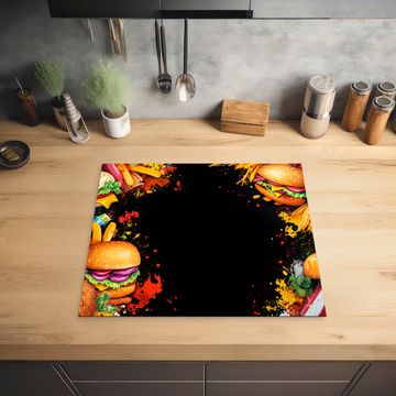 Inductie beschermer - Fastfood - Graffiti - Hamburger - Eten - Modern