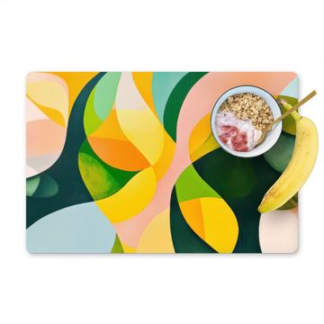 Placemat vinyl - Abstract - Geel - Roze - Groen