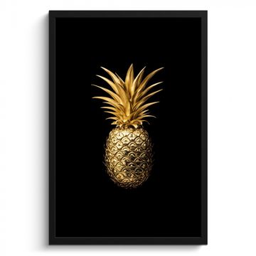 Poster met lijst - Ananas - Zwart - Goud - Luxe