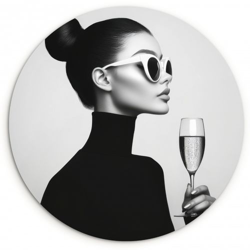 Muurcirkel - Vrouw - Champagne - Modern