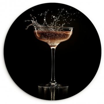 Muurcirkel - Cocktail - Zwart - Spetters - Glas