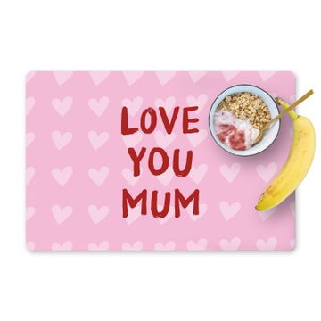 Placemat vinyl - Love - Quote - Moeder - Rood